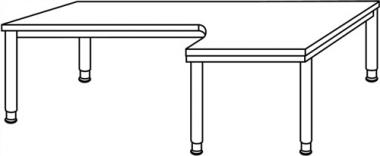 Schreibtisch Sero H685-810xB2000xT1200mm - 1 ST  Ahorndekor Winkelf.R/L 5-Fu-Gestell