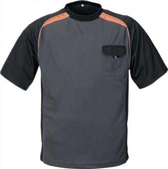 T-Shirt Gr.XXL dunkelgrau/schwarz/orange - 1 ST  100%PES