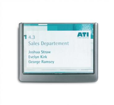 Tr-/Infoschild B149xH148,5mm - 1 ST  Sichtfenster Plexiglas Rcken ABS blau DURABLE