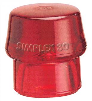 Schonhammerkopf SIMPLEX Kopf- - 1 ST  60mm Plastik rot hart HALDER