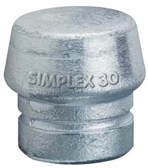 Schonhammerkopf SIMPLEX Kopf- - 1 ST  50mm Weichmetall silber hart HALDER