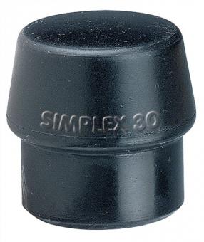 Schonhammerkopf SIMPLEX Kopf- - 1 ST  80mm Gum.schwarz mittelh.HALDER
