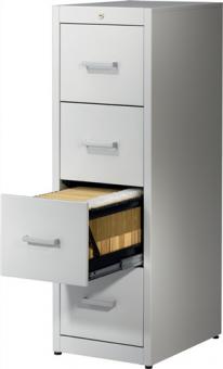 Hngeregistraturschrank H1350xB434xT600mm - 1 ST  1-bahnig grau 4 Schubl.m.Softeinzug