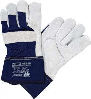 Handschuhe Weser Gr.10 blau - 12 PA  Rindkernspaltleder EN 388 PSA II PROMAT