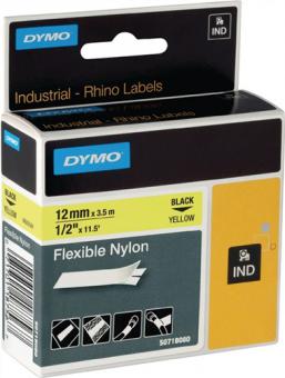 Schriftband Band-B.19mm Band-L.3,5m - 5 ST  flexibles Nylonband schwarz auf gelb DYMO