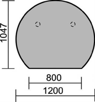 Anbautisch Cyros H680-820xB1200xT1047mm - 1 ST  runde Form Buchedekor silber