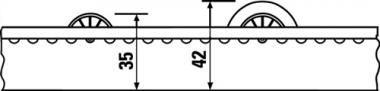 Rollenleiste leicht L.2000mm - 1 ST  Ku.-Zylinderrollen D.26mm Rollenteilung 28mm