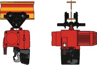 Elektrokettenzug Trgf.1000 - 1 ST  kg Haupthub 4 m/min FEM Gruppe 2m Handfahrwerk