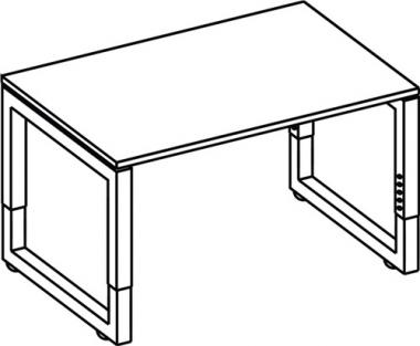 Schreibtisch Rhigio H650-850xB1200xT800mm - 1 ST  Ahorndekor ger.Form Vierkant-Gestell
