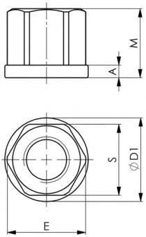 Sechskantmutter DIN 6331 - 1 ST  M30 SW 46mm geschm.Festigkeit 10 AMF