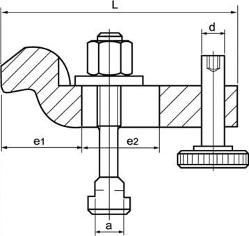 Spanneisen Nr.6316V f.T-Nut - 1 ST  12mm L.125mm Spannschraube M12x12x100mm AMF