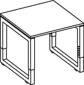 Schreibtisch Rhigio H650-850xB800xT800mm - 1 ST  wei ger.Form Vierkant-Gestell