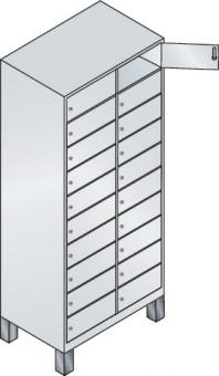 Fcherschrank H1800xB810xT500mm - 1 ST  m.Sockel Anz.Fcher 20 lichtgrau/enzianblau C+P