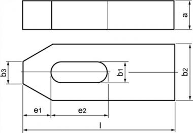 Spanneisen DIN 6314 f.T-Nut - 1 ST  10mm L.80mm AMF