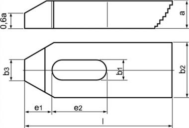 Spanneisen Nr.6314Z f.T-Nut - 1 ST  12+14+16mm L.100mm AMF