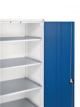 Flgeltrenschrank verso+ H2000xB1050xT650mm - 1 ST  lichtgrau/enzianblau 4 BD Schubl.