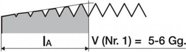 Handgewindebohrer DIN 352 - 1 ST  Nr.1 M3x0,5mm HSS ISO2 (6H) PROMAT