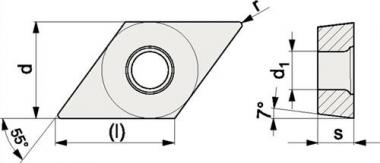 Wendeschneidplatte DCMT 070202-M - 10 ST  PMK30 Bearb.mittel PROMAT