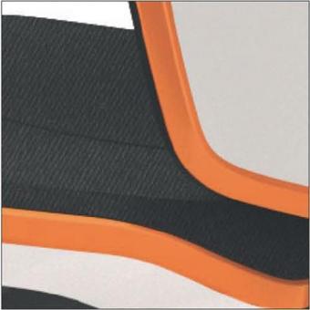 Arbeitsdrehstuhl Neon Rollen - 1 ST  o.Polsterelement orange 450-620mm Permanentkontakt